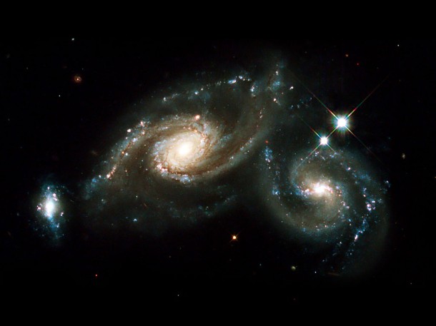 The image is a group of galaxies called Arp 274. Credit: NASA, ESA, M. Livio and the Hubble Heritage Team (STScI/AURA) The image is a group of galaxies called Arp 274. Credit: NASA, ESA, M. Livio and the Hubble Heritage Team (STScI/AURA)