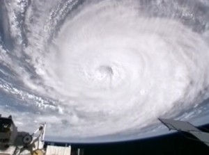 The eye (center of frame) of Hurricane Earl is seen in this image taken as the International Space Station passed over the storm on Wednesday. Credit: NASA TV The eye (center of frame) of Hurricane Earl is seen in this image taken as the International Space Station passed over the storm on Wednesday. Credit: NASA TV