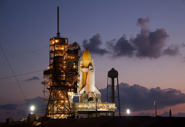 Space shuttle Discovery attached to Launch Pad 39A one Last Time. Credit: NASA