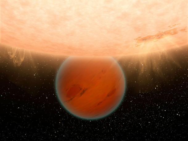 An unusual, methane-free world is partially eclipsed by its star in this artist's concept. Credit: NASA/JPL-Caltech An unusual, methane-free world is partially eclipsed by its star in this artist's concept. Credit: NASA/JPL-Caltech