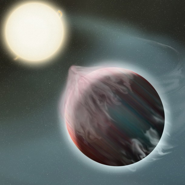 An artist's depiction of an early stage in the destruction of a hot Jupiter by its star. Credit: NASA/GSFC/Frank Reddy An artist's depiction of an early stage in the destruction of a hot Jupiter by its star. Credit: NASA/GSFC/Frank Reddy