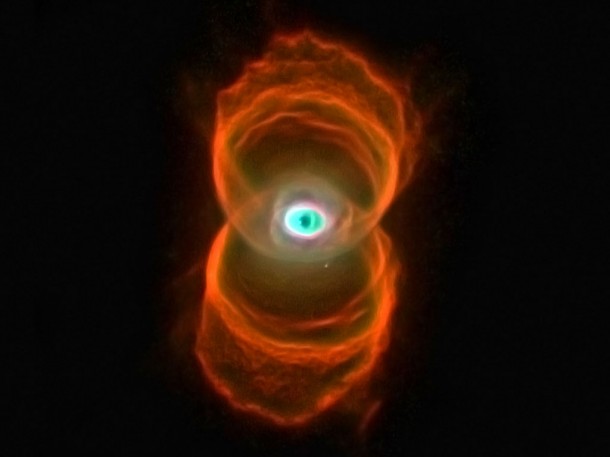 The sands of time are running out for the central star of this the Hourglass Nebula. Credit: NASA, WFPC2, HST, R. Sahai and J. Trauger (JPL) The sands of time are running out for the central star of this the Hourglass Nebula. Credit: NASA, WFPC2, HST, R. Sahai and J. Trauger (JPL)