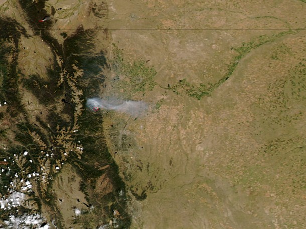 NASA's MODIS Instrument Sees Colorado's "Reservoir Road Fire" from Space. Credit: NASA Goddard MODIS Rapid Response Team NASA's MODIS Instrument Sees Colorado's "Reservoir Road Fire" from Space. Credit: NASA Goddard MODIS Rapid Response Team