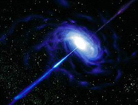 NASA artist's conception of an "active galactic nucleus" An artist's conception of an "active galactic nucleus" courtesy of NASA. In some galaxies, the nucleus, or central core, produces more radiation than the entire rest of the galaxy. (Credit: NASA) NASA artist's conception of an "active galactic nucleus" An artist's conception of an "active galactic nucleus" courtesy of NASA. In some galaxies, the nucleus, or central core, produces more radiation than the entire rest of the galaxy. (Credit: NASA)