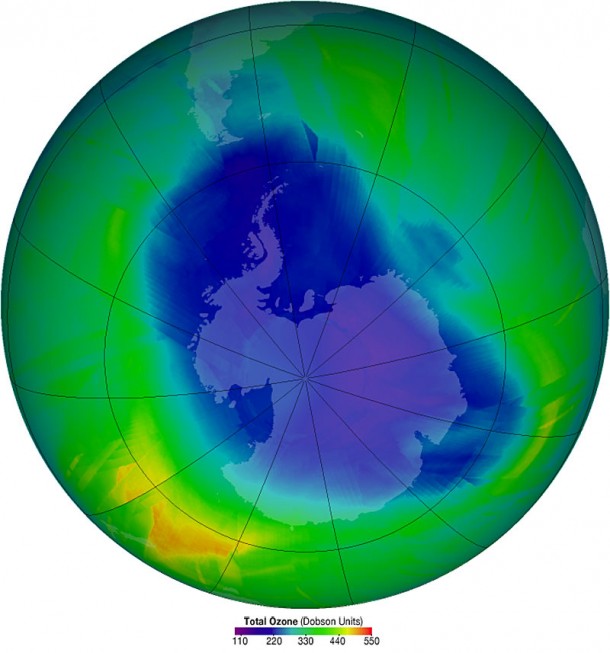 Antarctic Ozone Hole 2010. Credit: Ozone Hole Watch, NASA