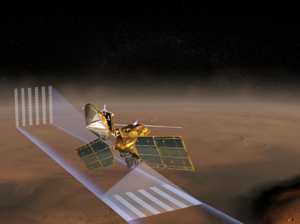 This artist's concept shows NASA's Mars Reconnaissance Orbiter, whose Mars Climate Sounder instrument has been profiling the Martian atmosphere for four years. The instrument has just begun a campaign to examine atmospheric conditions for the Martian season and hour when the next Mars rover will land in 2012. This artist's concept shows NASA's Mars Reconnaissance Orbiter, whose Mars Climate Sounder instrument has been profiling the Martian atmosphere for four years. The instrument has just begun a campaign to examine atmospheric conditions for the Martian season and hour when the next Mars rover will land in 2012.