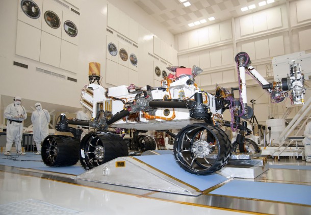 NASA's next Mars rover, Curiosity, drives up a ramp during a test at NASA's Jet Propulsion Laboratory, Pasadena, Calif., on Sept. 10, 2010. Credit: NASA/JPL-Caltech NASA's next Mars rover, Curiosity, drives up a ramp during a test at NASA's Jet Propulsion Laboratory, Pasadena, Calif., on Sept. 10, 2010. Credit: NASA/JPL-Caltech