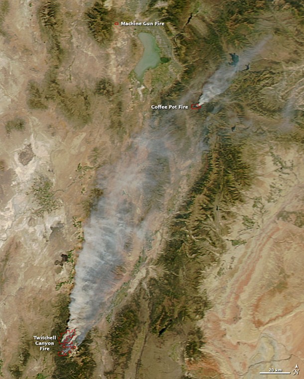 Wild Fires in Utah as Seen From Space. Credit: NASA Wild Fires in Utah as Seen From Space. Credit: NASA