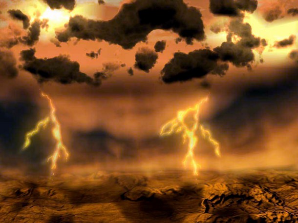 Artists impression of lightning storms on Venus. Credit: ESA Artists impression of lightning storms on Venus. Credit: ESA