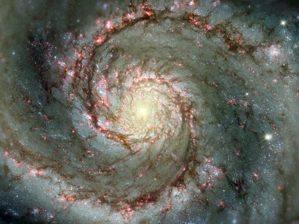 The Heart of the Whirlpool Galaxy. Credit: NASA/ESA and The Hubble Heritage Team STScI/AURA)