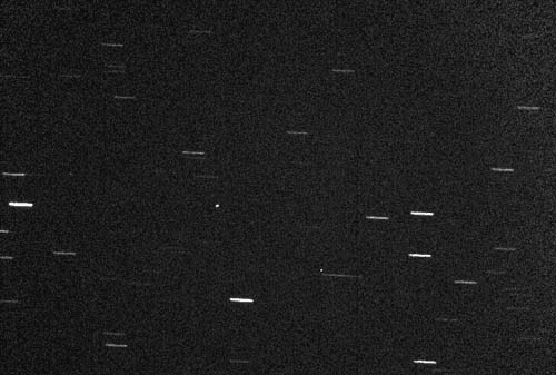 In this animation, asteroid 2010 TD54 appears stationary as the stars move. Image credit: Patrick Wiggins, NASA/JPL Solar System Ambassador to Utah In this animation, asteroid 2010 TD54 appears stationary as the stars move. Image credit: Patrick Wiggins, NASA/JPL Solar System Ambassador to Utah