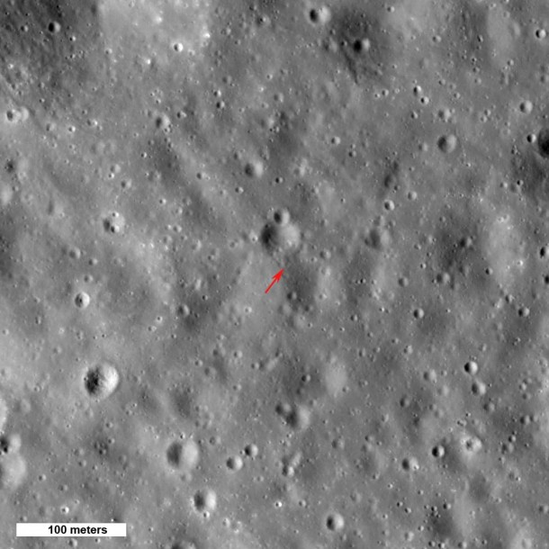 Another view of the highest point with the Sun further above the horizon (Sun angle 48°). Image is 500 meters wide, image M136226953. Credit: NASA/GSFC/Arizona State University Another view of the highest point with the Sun further above the horizon (Sun angle 48°). Image is 500 meters wide, image M136226953. Credit: NASA/GSFC/Arizona State University