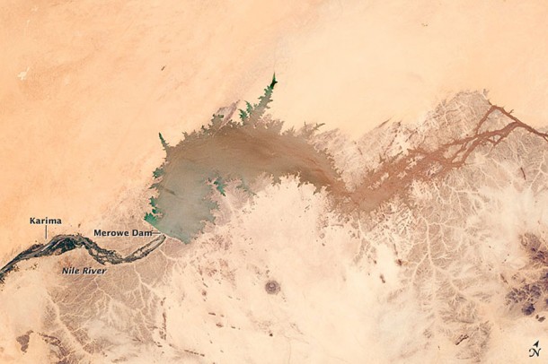 Merowe Dam, Nile River, Republic of the Sudan. Credit: NASA/Earth Observatory
