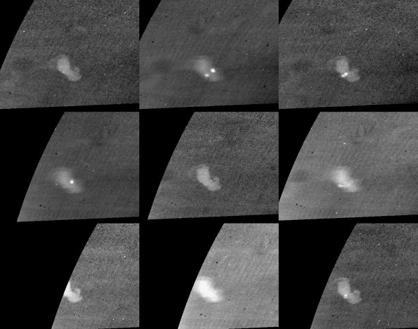 This Cassini movie -- the first of its kind -- shows lightning on Saturn's night side flashing in a cloud that is illuminated by light from Saturn's rings. Credit: NASA/JPL/ASI/University of Arizona This Cassini movie -- the first of its kind -- shows lightning on Saturn's night side flashing in a cloud that is illuminated by light from Saturn's rings. Credit: NASA/JPL/ASI/University of Arizona