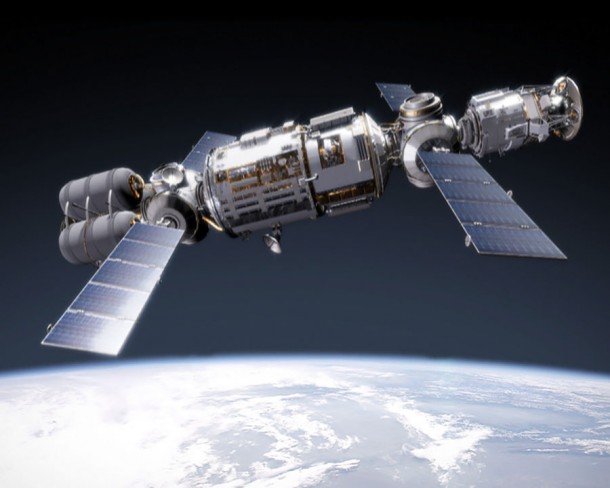 In-orbit assembly around the Earth will play an important role in the future exploration plans. Credits: ESA / AEOS - Medialab In-orbit assembly around the Earth will play an important role in the future exploration plans. Credits: ESA / AEOS - Medialab