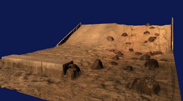Elevation model of the test tank. Credit: DLR