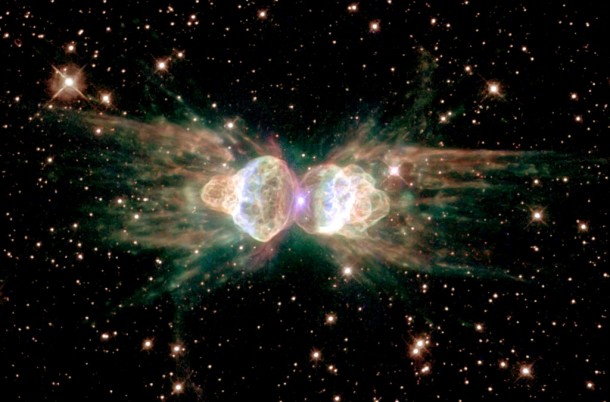 The Ant Nebula (Menzel 3): Fiery Lobes Protrude From Dying, Sun-like Star. Credit: NASA, ESA and The Hubble Heritage Team (STScI/AURA) The Ant Nebula (Menzel 3): Fiery Lobes Protrude From Dying, Sun-like Star. Credit: NASA, ESA and The Hubble Heritage Team (STScI/AURA)