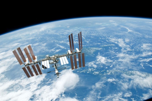 Backdropped by Earth's horizon and the blackness of space, the International Space Station is featured in this image photographed by an STS-130 crew member on space shuttle Endeavour after the station and shuttle began their post-undocking relative separation. Undocking of the two spacecraft occurred at 01:54 CET on 20 February 2010. Credits: NASA Backdropped by Earth's horizon and the blackness of space, the International Space Station is featured in this image photographed by an STS-130 crew member on space shuttle Endeavour after the station and shuttle began their post-undocking relative separation. Undocking of the two spacecraft occurred at 01:54 CET on 20 February 2010. Credits: NASA