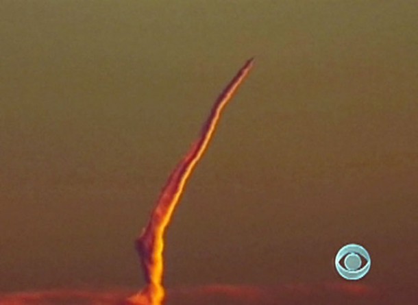 CBS News 'mystery missile' image. Credit: CBS News, cbsnews.com CBS News 'mystery missile' image. Credit: CBS News, cbsnews.com