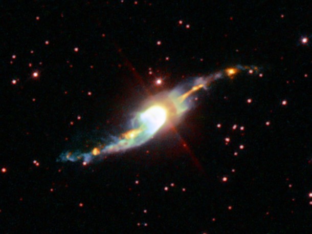 The mysterious 'Garden-sprinkler' nebula. Credit: ESA, A. Riera (Universitat Politecnica de Catalunya, Spain) and P. Garcia-Lario (European Space Agency ISO Data Centre, Spain) The mysterious 'Garden-sprinkler' nebula. Credit: ESA, A. Riera (Universitat Politecnica de Catalunya, Spain) and P. Garcia-Lario (European Space Agency ISO Data Centre, Spain)