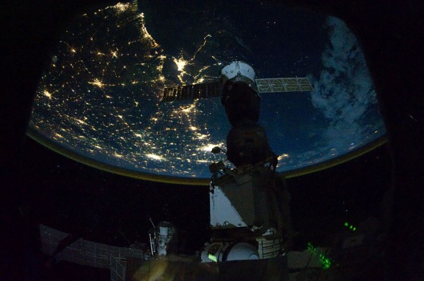 Night time image of the northern Gulf coast, Mobile Bay and the city of Mobile, New Orleans and Houston are visible as the view "moves" southeastward. Credit: NASA Night time image of the northern Gulf coast, Mobile Bay and the city of Mobile, New Orleans and Houston are visible as the view "moves" southeastward. Credit: NASA