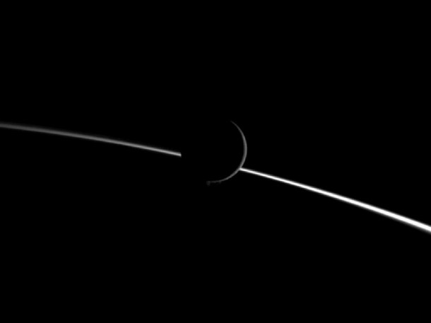 Jets of water ice particles spew from Saturn's moon Enceladus in this image obtained by NASA's Cassini spacecraft on Aug. 13, 2010. Image credit: NASA/JPL/SSI Jets of water ice particles spew from Saturn's moon Enceladus in this image obtained by NASA's Cassini spacecraft on Aug. 13, 2010. Image credit: NASA/JPL/SSI
