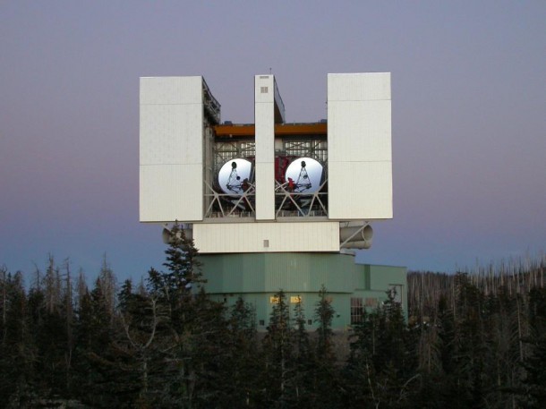 The Large Binocular Telescope at Mt. Graham, Arizona. Image credit: Large Binocular Telescope Observatory The Large Binocular Telescope at Mt. Graham, Arizona. Image credit: Large Binocular Telescope Observatory