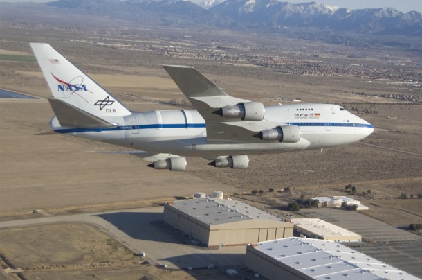  SOFIA over the NASA Dryden Aircraft Operations Facility in Palmdale 