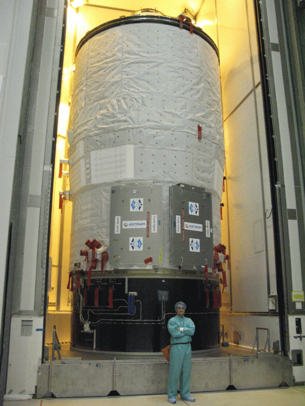 ATV Johannes Kepler mounted inside the CCU container for transport to the final assembly building ATV Johannes Kepler mounted inside the CCU container for transport to the final assembly building
