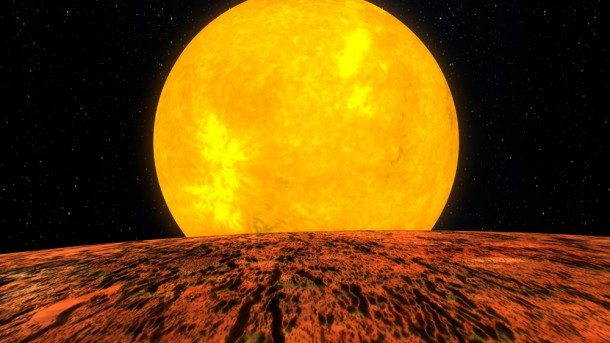 Artist's concept of the first rocky world discovered by NASA's Kepler mission. The planet, called Kepler 10-b, is shown in front of its host star. Image credit: NASA Artist's concept of the first rocky world discovered by NASA's Kepler mission. The planet, called Kepler 10-b, is shown in front of its host star. Image credit: NASA
