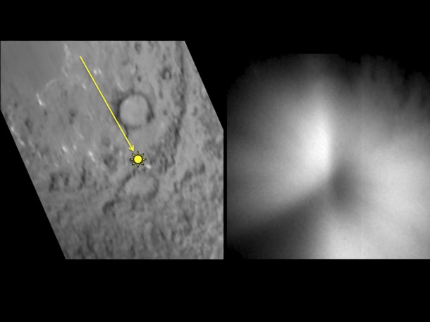 This pair of images shows a before-and-after comparison of the area on comet Tempel 1 targeted by an impactor from NASA's Deep Impact spacecraft in July 2005. Image credit: NASA/JPL-Caltech/University of Maryland This pair of images shows a before-and-after comparison of the area on comet Tempel 1 targeted by an impactor from NASA's Deep Impact spacecraft in July 2005. Image credit: NASA/JPL-Caltech/University of Maryland