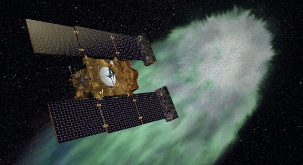 NASA's Stardust-NExT mission will fly past comet Tempel 1 on the evening of Feb. 14, 2011. Image credit: NASA/JPL-Caltech NASA's Stardust-NExT mission will fly past comet Tempel 1 on the evening of Feb. 14, 2011. Image credit: NASA/JPL-Caltech