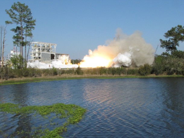 AJ26 engine test fired on March 19. Image Credit: NASA AJ26 engine test fired on March 19. Image Credit: NASA