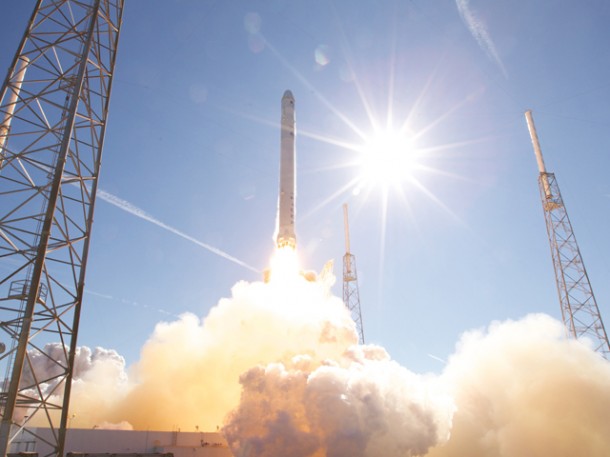 On December 8th, 2010 SpaceX launched a Dragon spacecraft on a Falcon 9 rocket from the Cape Canaveral Air Force Station. This mission made SpaceX the first commercial company to recover a spacecraft returning from orbit, and the only CCDev winner to have already successfully flown its vehicle. Credit: Chris Thompson, SpaceX On December 8th, 2010 SpaceX launched a Dragon spacecraft on a Falcon 9 rocket from the Cape Canaveral Air Force Station. This mission made SpaceX the first commercial company to recover a spacecraft returning from orbit, and the only CCDev winner to have already successfully flown its vehicle. Credit: Chris Thompson, SpaceX