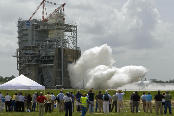Operators at NASA's John C. Stennis Space Center conduct the last scheduled space shuttle main engine test on the A-2 Test Stand on July 29, 2009. Image Credit: NASA Operators at NASA's John C. Stennis Space Center conduct the last scheduled space shuttle main engine test on the A-2 Test Stand on July 29, 2009. Image Credit: NASA