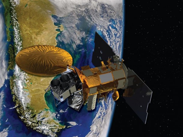 Artist's concept of the Aquarius/SAC-D spacecraft, a collaboration between NASA and Argentina's space agency, with participation from Brazil, Canada, France and Italy. Aquarius, the NASA-built primary instrument on the spacecraft, will take NASA's first space-based measurements of ocean surface salinity, a key missing variable in satellite observations of Earth that links ocean circulation, the global balance of freshwater and climate. The mission is scheduled to launch in June. Credit: NASA Artist's concept of the Aquarius/SAC-D spacecraft, a collaboration between NASA and Argentina's space agency, with participation from Brazil, Canada, France and Italy. Aquarius, the NASA-built primary instrument on the spacecraft, will take NASA's first space-based measurements of ocean surface salinity, a key missing variable in satellite observations of Earth that links ocean circulation, the global balance of freshwater and climate. The mission is scheduled to launch in June. Credit: NASA