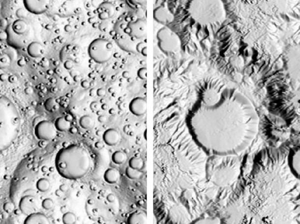 Volcano Impostors These two images demonstrate how, over time, rain can carve landscapes into formations that look like aspects of volcanoes. The images are computer simulation models of landform evolution by Alan Howard at the University of Virginia. Image credit: copyright A. Howard Volcano Impostors These two images demonstrate how, over time, rain can carve landscapes into formations that look like aspects of volcanoes. The images are computer simulation models of landform evolution by Alan Howard at the University of Virginia. Image credit: copyright A. Howard