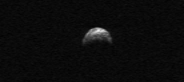 This radar image of asteroid 2005 YU55 was generated from data taken in April of 2010 by the Arecibo Radar Telescope in Puerto Rico. Image credit: NASA/Cornell/Arecibo This radar image of asteroid 2005 YU55 was generated from data taken in April of 2010 by the Arecibo Radar Telescope in Puerto Rico. Image credit: NASA/Cornell/Arecibo