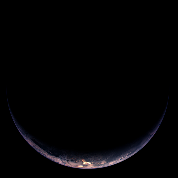 Close-up Earth image during Rosetta swingby 2009 Close-up Earth image during Rosetta swingby 2009