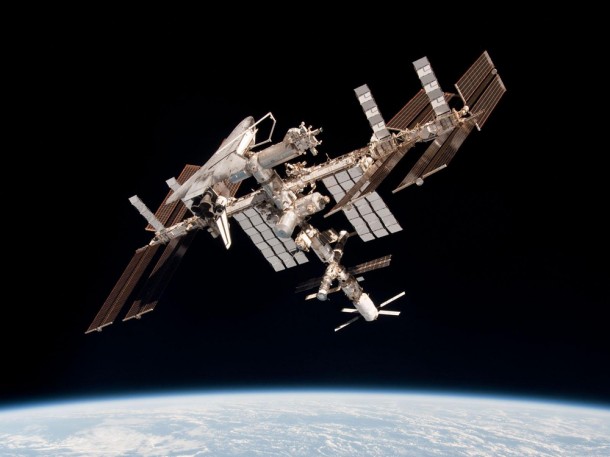 The International Space Station with ATV-2 and Endeavour The International Space Station with ATV-2 and Endeavour