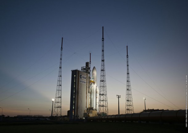 Tonight’s mission marked the 59th liftoff of Ariane 5 from the Spaceport’s ELA 3 launch complex in French Guiana, and was the workhorse vehicle’s fourth flight in 2011. Tonight’s mission marked the 59th liftoff of Ariane 5 from the Spaceport’s ELA 3 launch complex in French Guiana, and was the workhorse vehicle’s fourth flight in 2011.