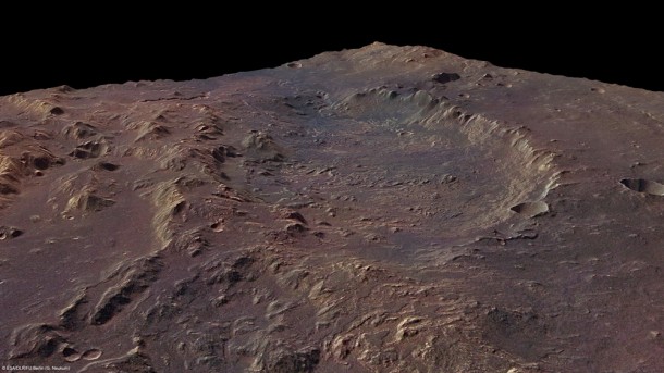 Eberswalde crater in perspective Eberswalde crater in perspective
