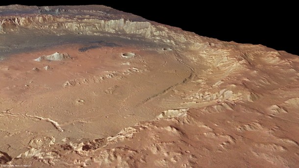 Holden crater in perspective Holden crater in perspective
