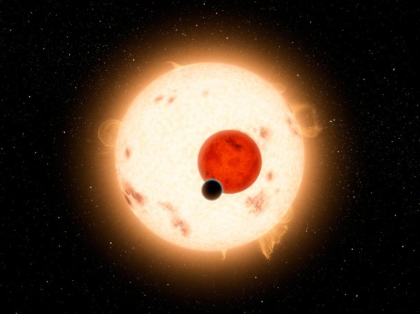 Where the Sun Sets Twice - NASA's Kepler mission has discovered a world where two suns set over the horizon instead of just one. The planet, called Kepler-16b, is the most "Tatooine-like" planet yet found in our galaxy. Tatooine is the name of Luke Skywalker's home world in the science fiction movie Star Wars. In this case, the planet it not thought to be habitable. It is a cold world, with a gaseous surface, but like Tatooine, it circles two stars. Image credit: NASA/JPL-Caltech/R. Hurt Where the Sun Sets Twice - NASA's Kepler mission has discovered a world where two suns set over the horizon instead of just one. The planet, called Kepler-16b, is the most "Tatooine-like" planet yet found in our galaxy. Tatooine is the name of Luke Skywalker's home world in the science fiction movie Star Wars. In this case, the planet it not thought to be habitable. It is a cold world, with a gaseous surface, but like Tatooine, it circles two stars. Image credit: NASA/JPL-Caltech/R. Hurt