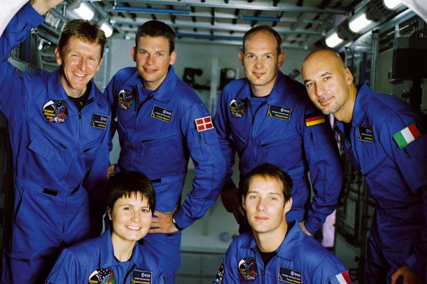 The six new recruits to the European Astronaut Corps at EAC. The new astronauts are: Timothy Peake, from Chichester, UK. Andreas Mogensen, from Copenhagen, Denmark. Alexander Gerst, from Künzelsau, Germany. Luca Parmitano, from Paternò, Italy. Samantha Cristoforetti, from Milan, Italy. Thomas Pesquet, from Rouen, France. Credits: ESA - M. Koell, 2009 The six new recruits to the European Astronaut Corps at EAC. The new astronauts are: Timothy Peake, from Chichester, UK. Andreas Mogensen, from Copenhagen, Denmark. Alexander Gerst, from Künzelsau, Germany. Luca Parmitano, from Paternò, Italy. Samantha Cristoforetti, from Milan, Italy. Thomas Pesquet, from Rouen, France. Credits: ESA - M. Koell, 2009
