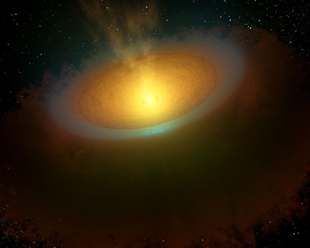 Artist's impression of the TW Hydrae protoplanetary disc Artist's impression of the TW Hydrae protoplanetary disc