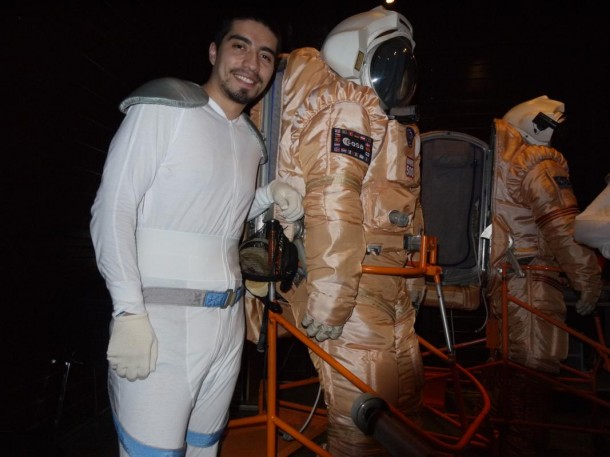 Diego Urbina after the highlight of the mission: the Marswalk in February 2011. Credits: ESA/Mars500 crew Diego Urbina after the highlight of the mission: the Marswalk in February 2011. Credits: ESA/Mars500 crew