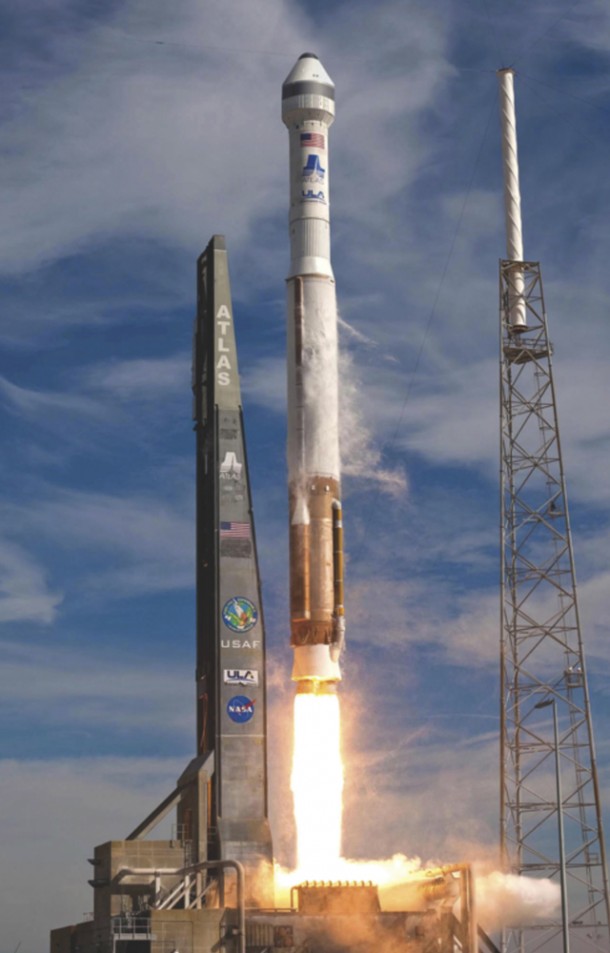 This is an artist's conception of a United Launch Alliance (ULA) Atlas V rocket being considered for NASA's Commercial Crew Program (CCP). Image credit: ULA This is an artist's conception of a United Launch Alliance (ULA) Atlas V rocket being considered for NASA's Commercial Crew Program (CCP). Image credit: ULA