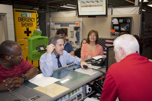 Kennedy Space Center Director Bob Cabana speaks to the shuttle team. Photo credit: NASA/Jim Grossmann Kennedy Space Center Director Bob Cabana speaks to the shuttle team. Photo credit: NASA/Jim Grossmann