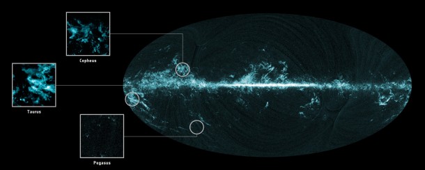 All-sky image of molecular gas and three molecular cloud complexes seen by Planck All-sky image of molecular gas and three molecular cloud complexes seen by Planck